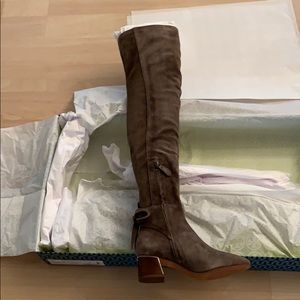 Tory Burch over the knee suede boots
